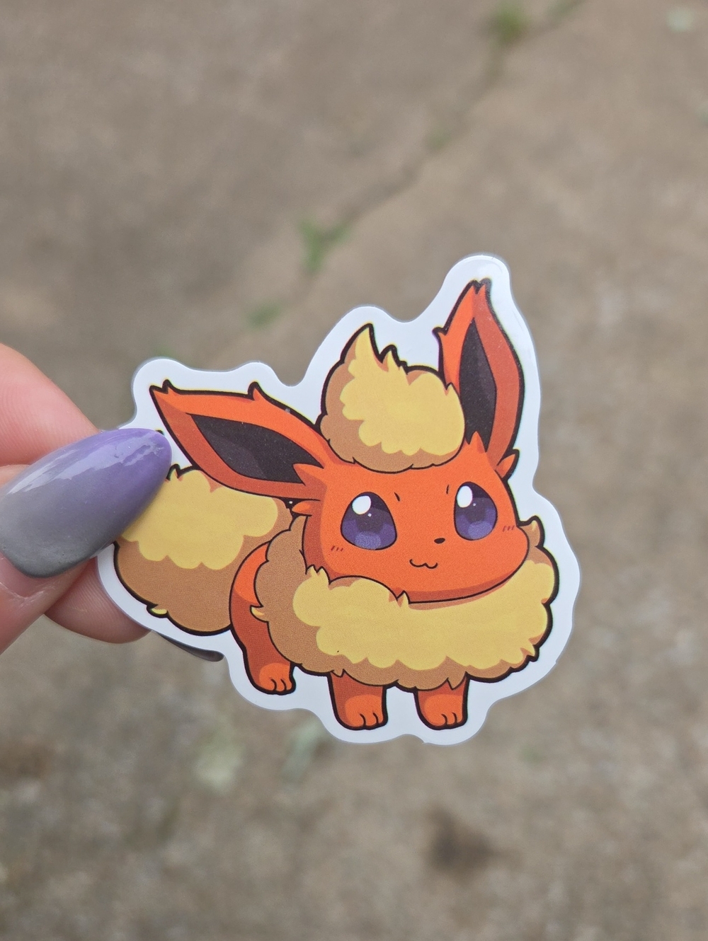 Pokemon Flareon Sticker - Orange & Cream Cute Pet Decal